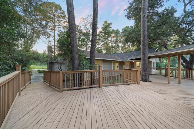 view of deck at dusk