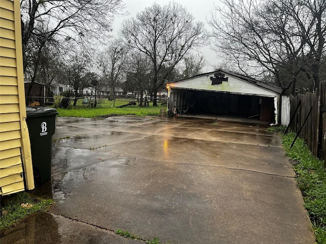 view of garage