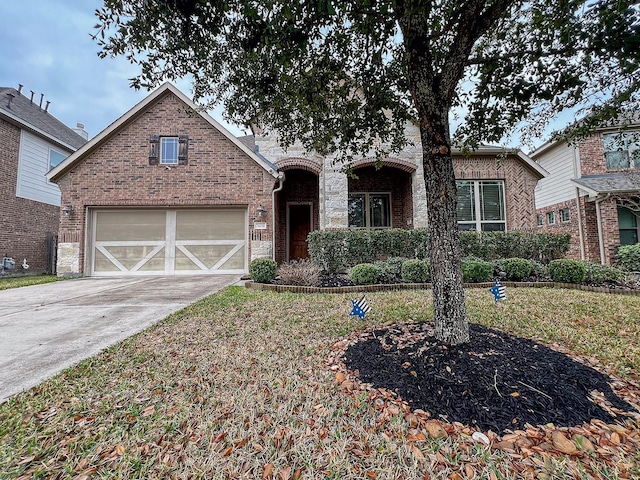 view of front of property featuring a garage