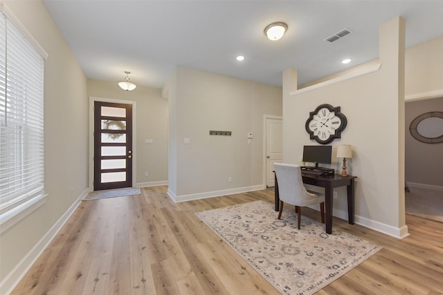 entryway featuring light hardwood / wood-style floors