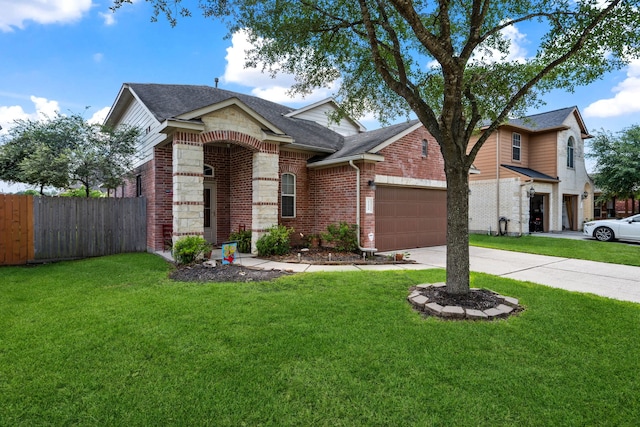 21324 Village Crossing Ln, Porter, TX 77365 - view of front facade with brick siding, concrete driveway, a shingled roof, and an attached garage