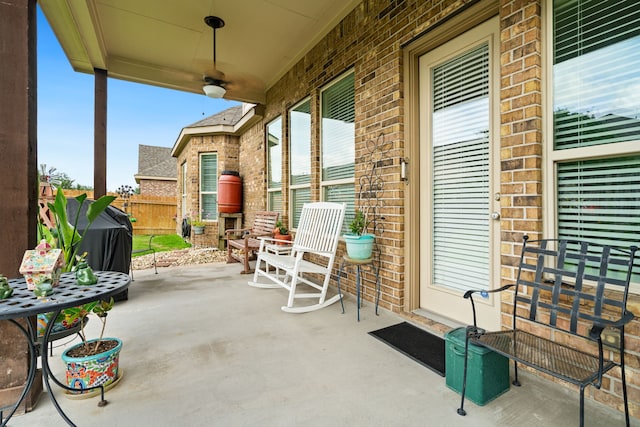 9518 Brannok Ln, Tomball, TX 77375 - view of patio / terrace with a ceiling fan