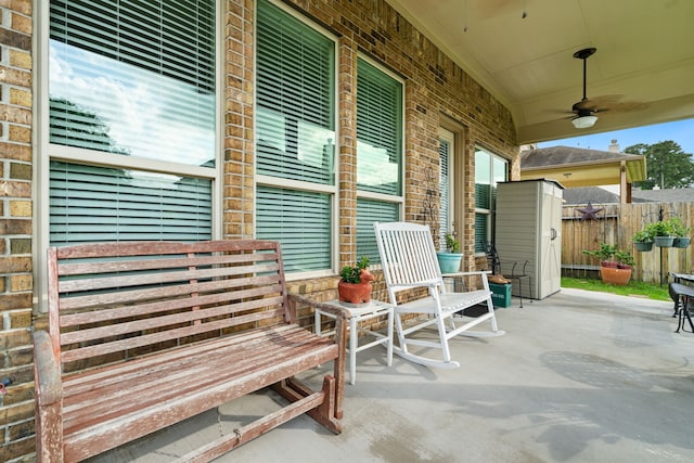 9518 Brannok Ln, Tomball, TX 77375 - view of patio featuring a ceiling fan