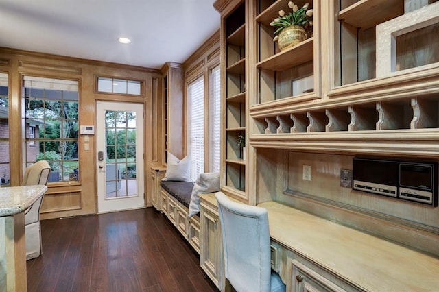 office featuring dark hardwood / wood-style flooring