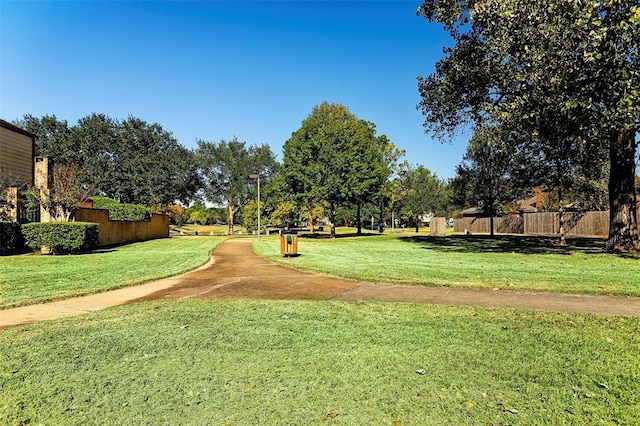 view of community featuring a lawn