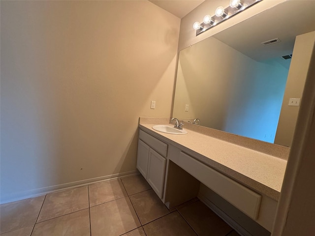 bathroom featuring tile patterned flooring and vanity