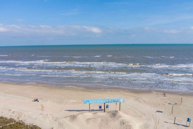 view of water feature featuring a beach view