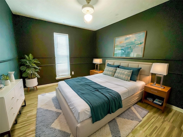 bedroom featuring light hardwood / wood-style flooring