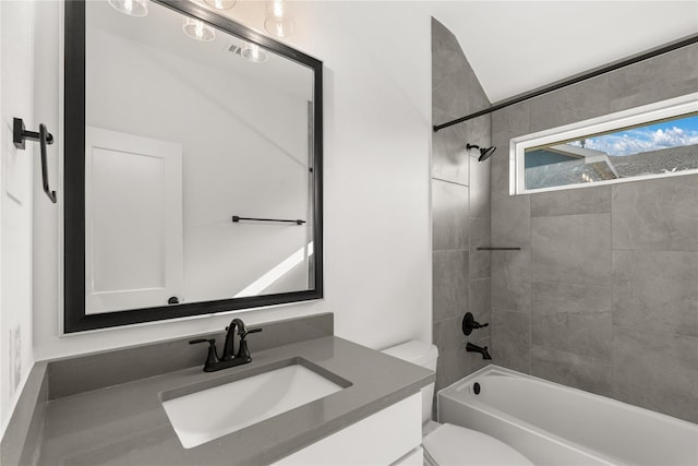32626 Fly Fish Way, Fulshear, TX 77441 - bathroom with vanity, toilet, and bathtub / shower combination