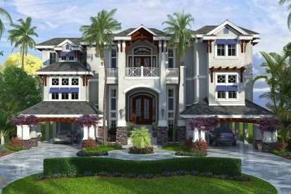 view of front of house featuring a carport, a balcony, and french doors