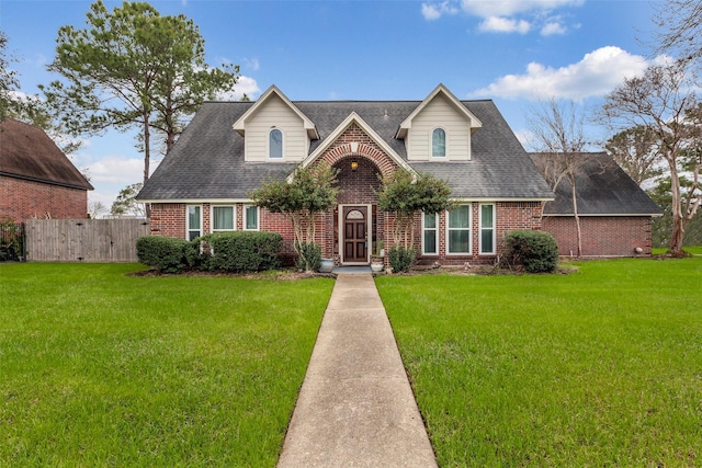 view of front of house featuring a front lawn