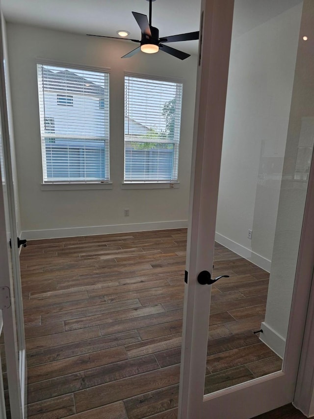 32650 Fly Fish Way, Fulshear, TX 77441 - spare room with wood finished floors, a ceiling fan, recessed lighting, and baseboards