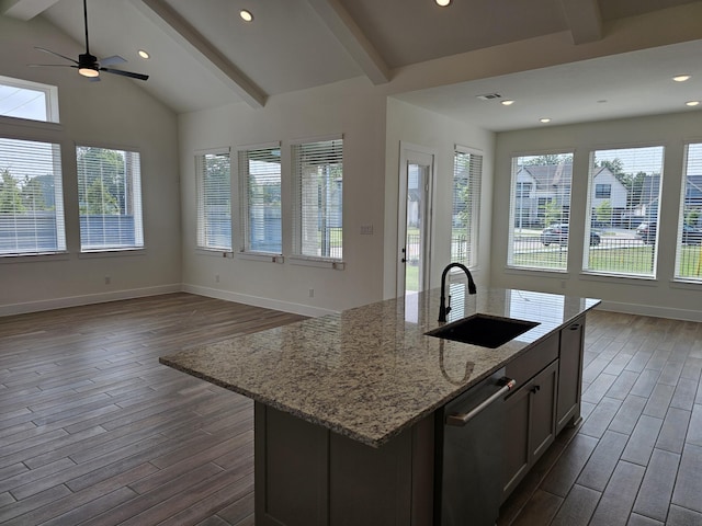 32650 Fly Fish Way, Fulshear, TX 77441 - kitchen with open floor plan, stainless steel dishwasher, plenty of natural light, and recessed lighting