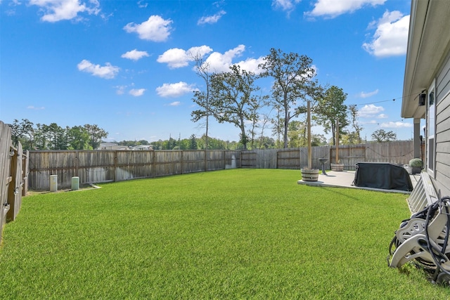 view of yard with a patio area