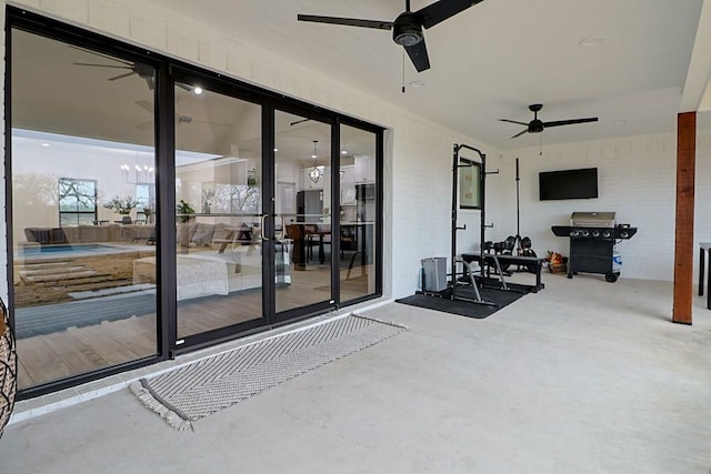 view of patio with ceiling fan