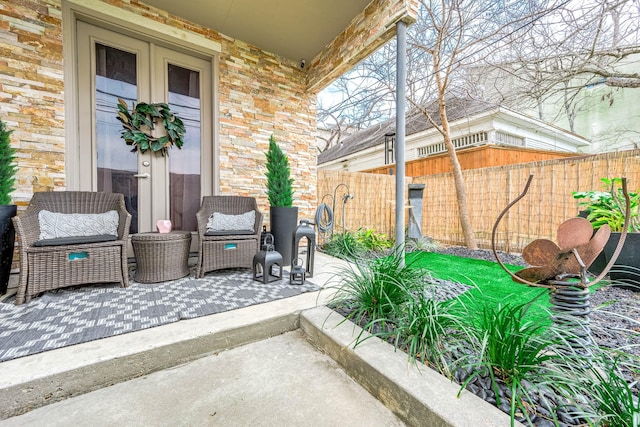 view of patio with fence