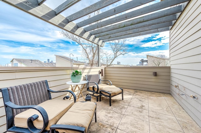 view of patio / terrace featuring a pergola