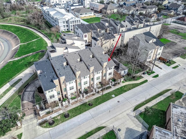 drone / aerial view with a residential view