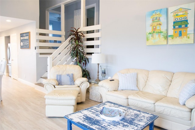 living room featuring hardwood / wood-style flooring