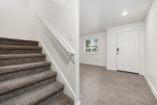 entrance foyer with wood-type flooring