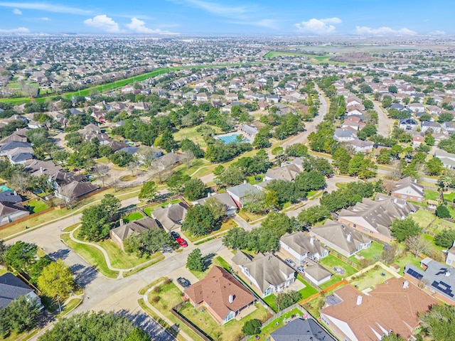 bird's eye view with a residential view