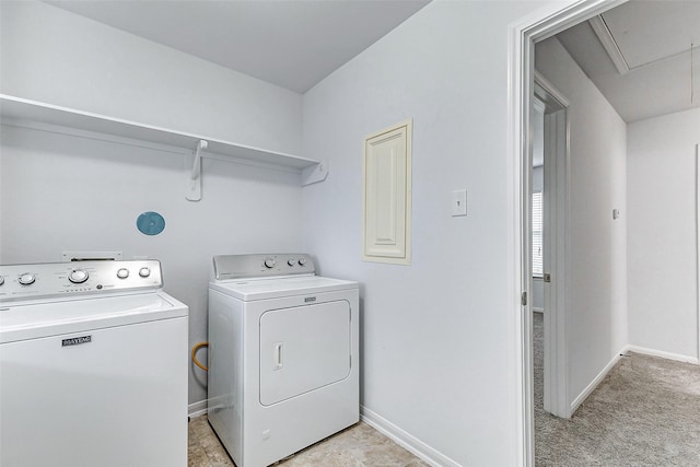 laundry area featuring independent washer and dryer