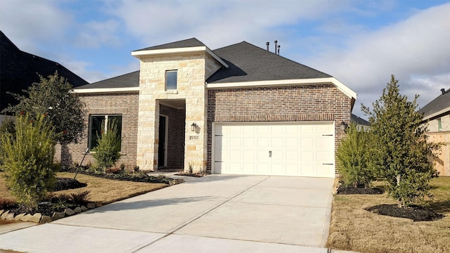 view of front of property featuring a garage