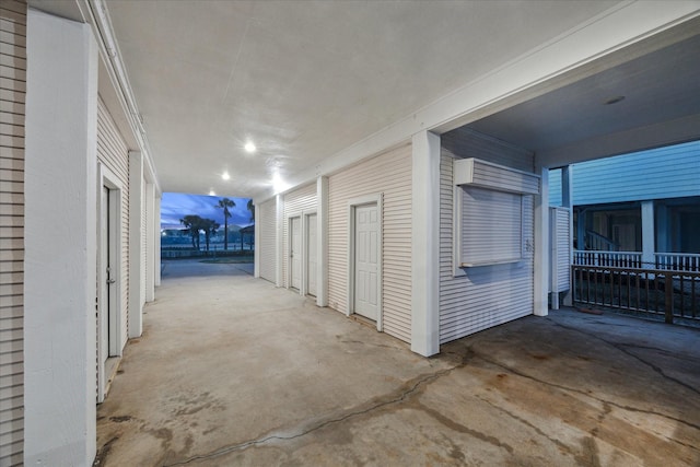 interior space with concrete floors