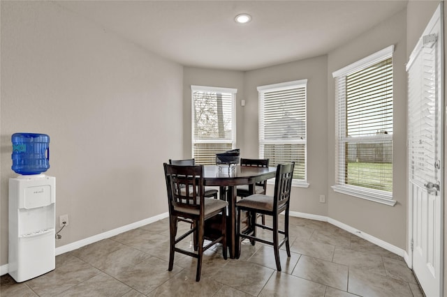 view of tiled dining room