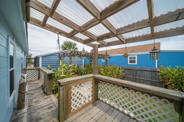 deck with a pergola