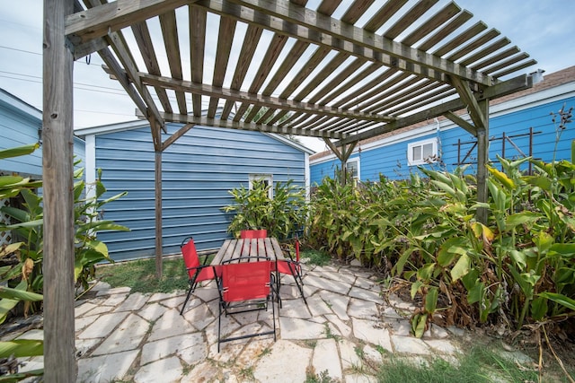 view of patio with a pergola