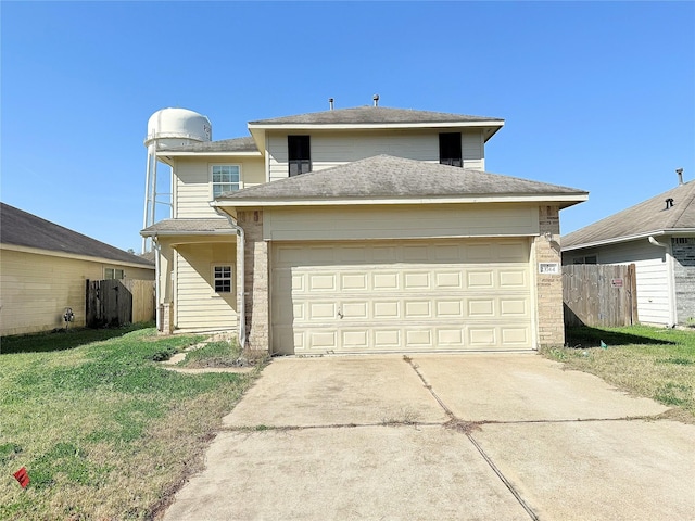 view of front of home featuring a front lawn