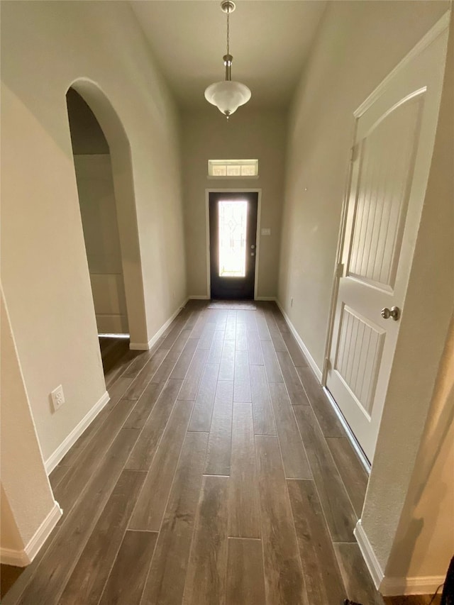 entryway featuring dark hardwood / wood-style floors