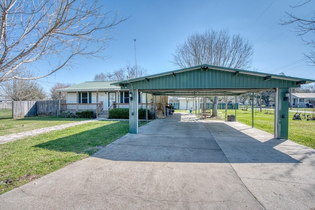 exterior space with a yard