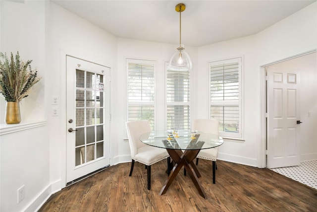 dining room featuring dark hardwood / wood-style flooring