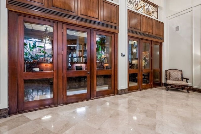 doorway to outside featuring french doors