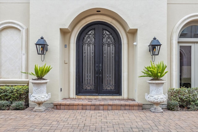 entrance to property with french doors