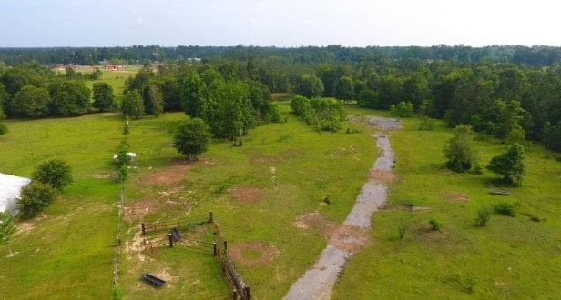 aerial view with a rural view