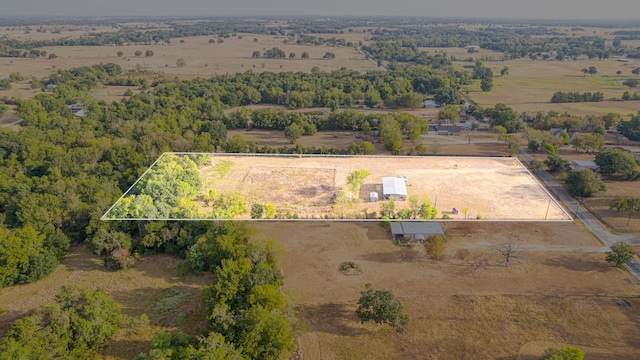 aerial view featuring a rural view