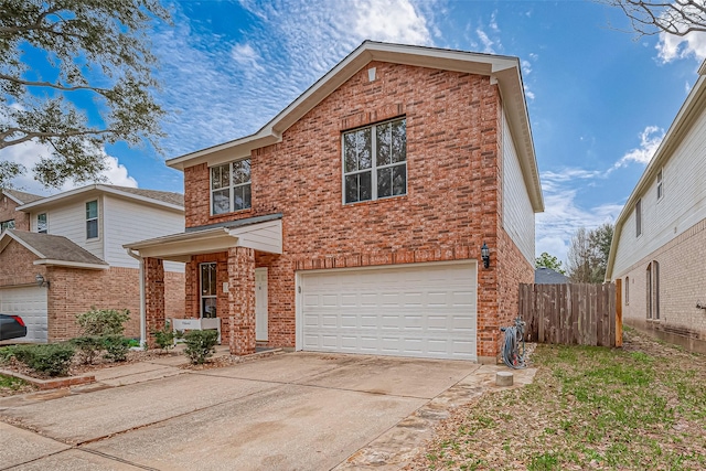 view of property featuring a garage