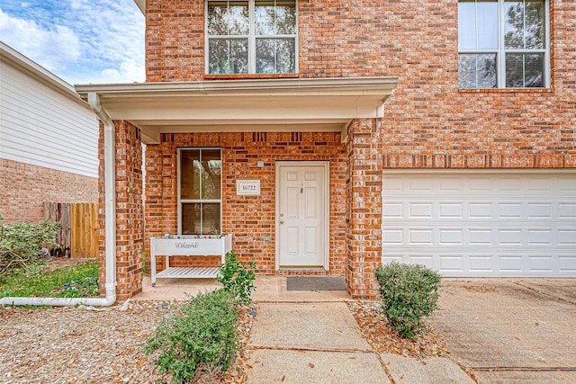 property entrance featuring a garage