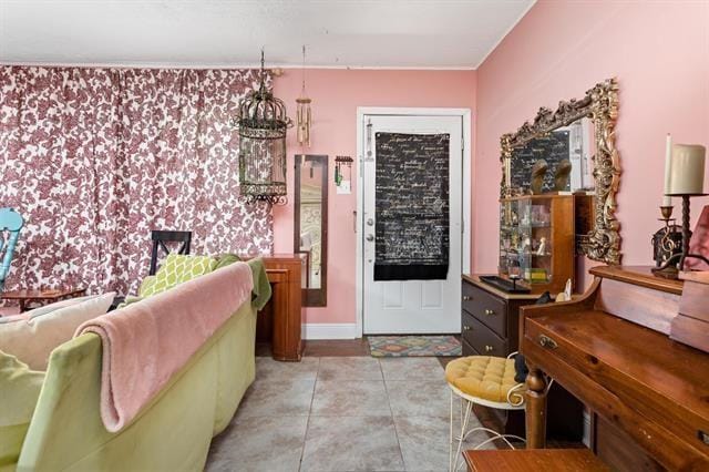 view of tiled foyer entrance