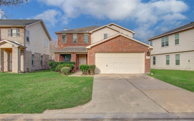 view of front of property featuring a front lawn