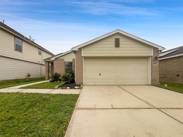 ranch-style house with a front lawn