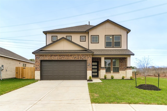 view of front facade featuring a front lawn