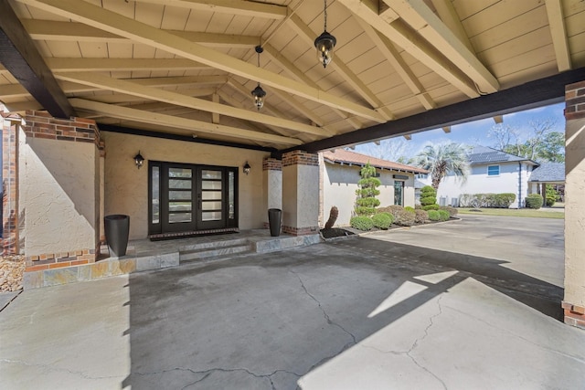 view of patio / terrace featuring french doors