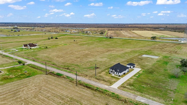 drone / aerial view with a rural view