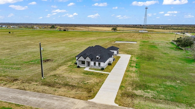 drone / aerial view featuring a rural view