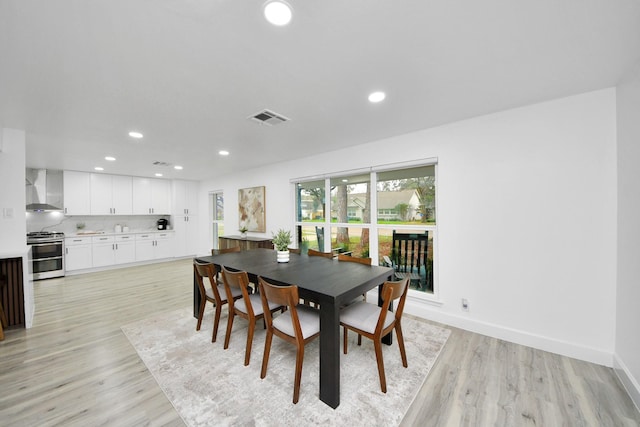 dining area featuring light hardwood / wood-style flooring