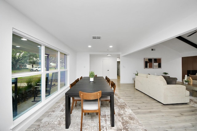 dining room with light wood-type flooring